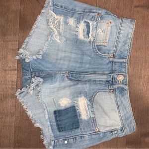 Garage ripped jean shorts